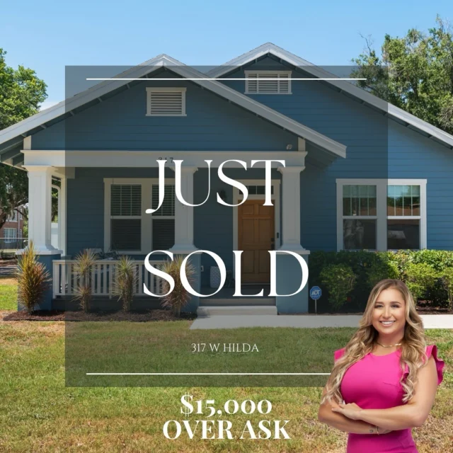 With multiple offers and just 4 days on the market, 317 W Hilda is officially SOLD and went $15,000 over our asking price! 

🏠 2021 Build 
🛌 3
🛁 2 
📐 1,798 SqFT 
🌳 Corner Lot 
💲645,000

3-bedroom, 2-bathroom bungalow in Seminole Heights! Built in 2021, this move-in-ready home offers nearly 1,800 SqFt of living space with tasteful upgrades. Enjoy a porch swing, 10-foot coffered ceilings, wood floors, crown molding, and custom cabinetry. The open floor plan features wainscoting, stainless steel appliances, a new Samsung Bespoke refrigerator, shaker cabinets, quartz countertops, and a farmhouse sink. The master suite has a walk-in closet and an en-suite bath with dual sinks and a custom-tiled shower. Outside, enjoy a paved patio, pergola, and fenced yard. Located in South Seminole Heights, close to parks, schools, shops, and downtown Tampa. 

#forsaletampa #seminoleheights #forsalefl #movingtotampa #newlisting #bungalowforsale #newbuild #kwsouthtampa #listingagent #movetofl #newhome #undercontract #seminoleheights #bungalow #listingagent